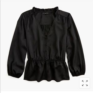J. Crew V neck button detail peplum top size 4